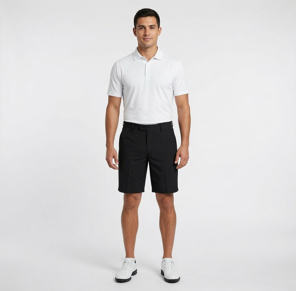 Men's PGA Tour Black Flat Front Performance Golf Shorts Size 36